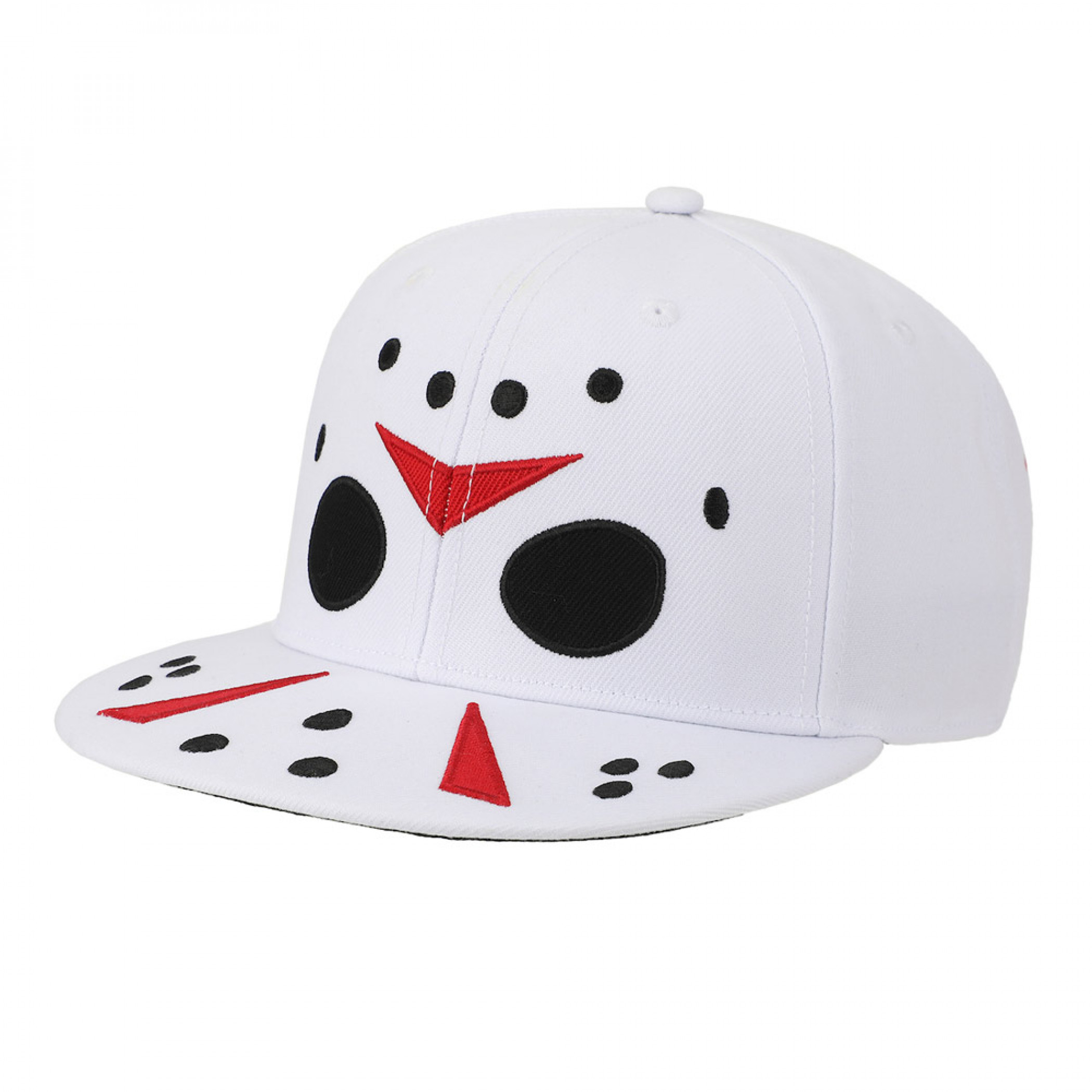 Friday the 13th Jason Bigface Flatbill Snapback Hat w/Blood Splatter